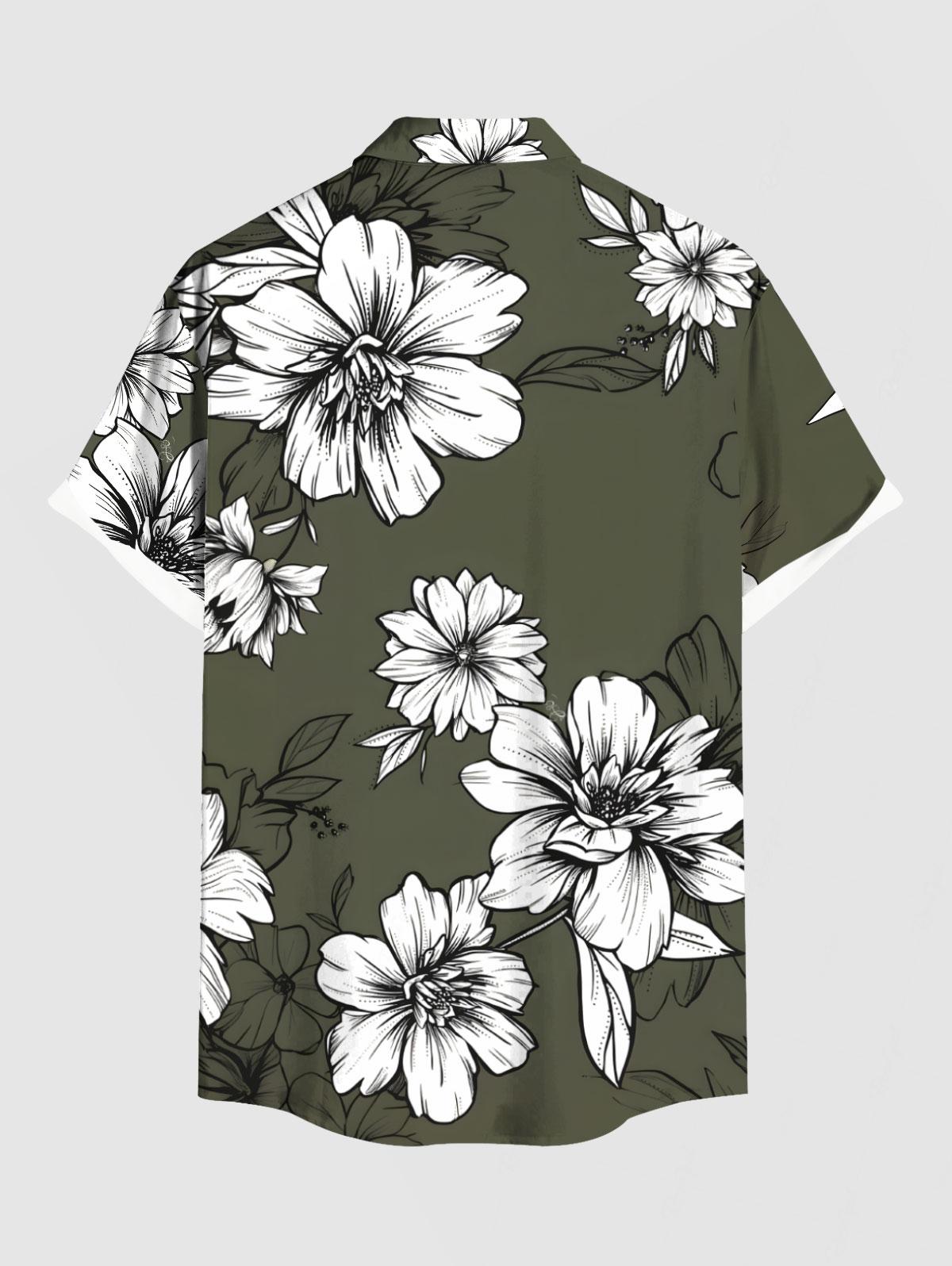 Flowers Leaf Printed Plus Size - Summer Clothing For Older Women ulasan dan harga